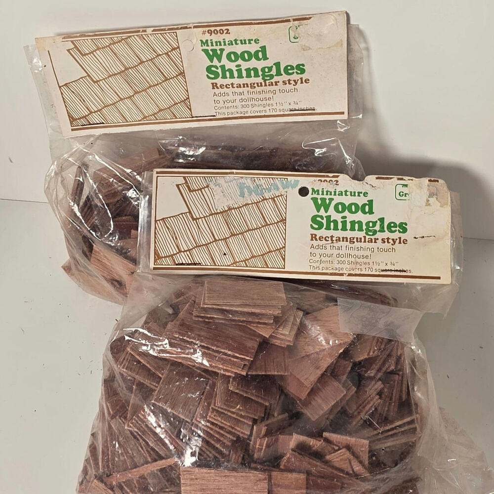 Miniature Wood Retangular 1.5"x.75" Shingles Greenleaf Dollhouse Construction #2